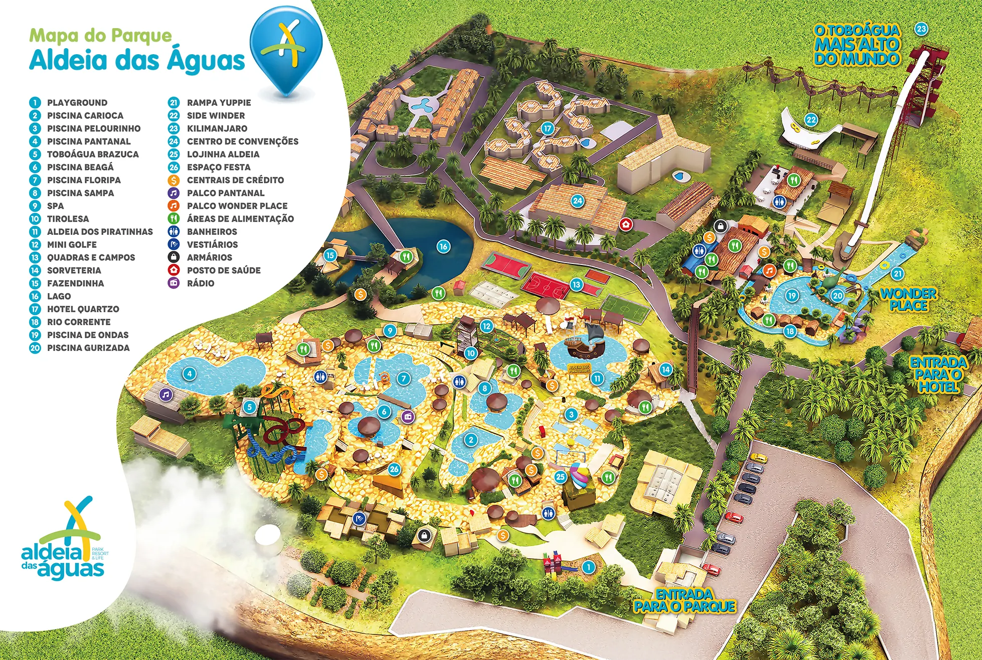 Mapa do Aldeia das Águas Park Resort